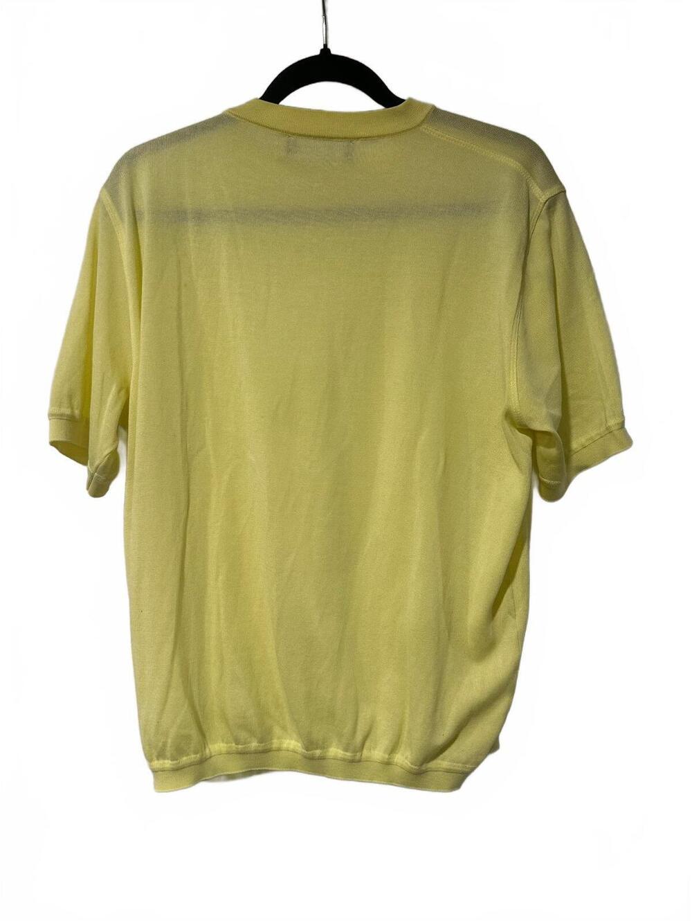 St. Croix Shop yellow microfiber short sleeve knit sweater - Picture 2 of 4